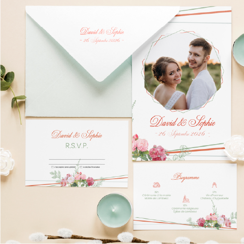 Papeterie Identité visuelle de mariage personnalisé